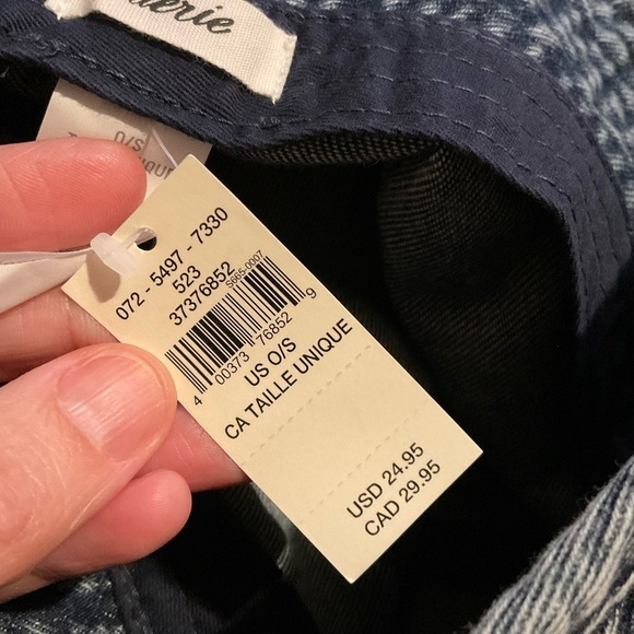 Aerie Blue Vintage Wash Cotton Bucket Hat One Size NEW - Picture 5 of 6